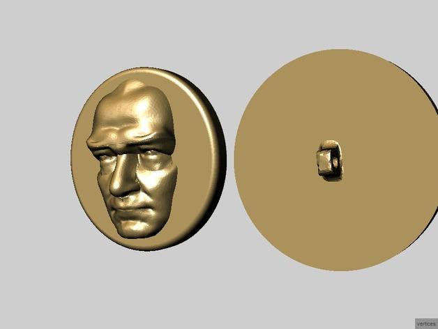 Ataturk Relief Button 3d model