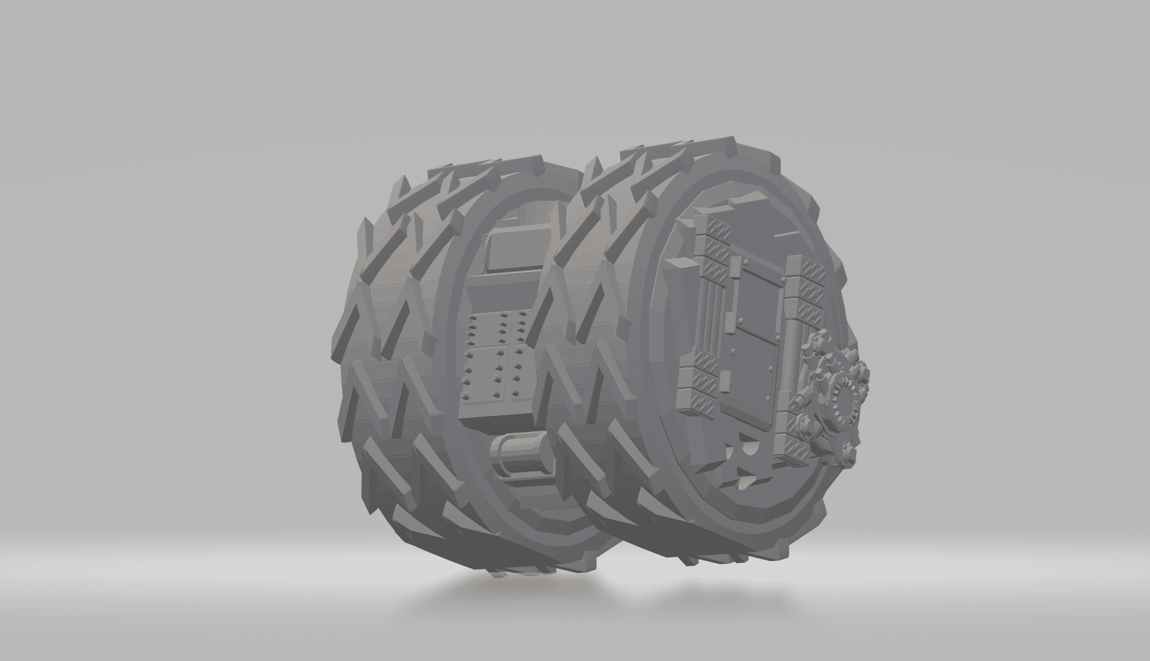 FHW:Double mono wheel Prototype carrier v1 simple print 3d model