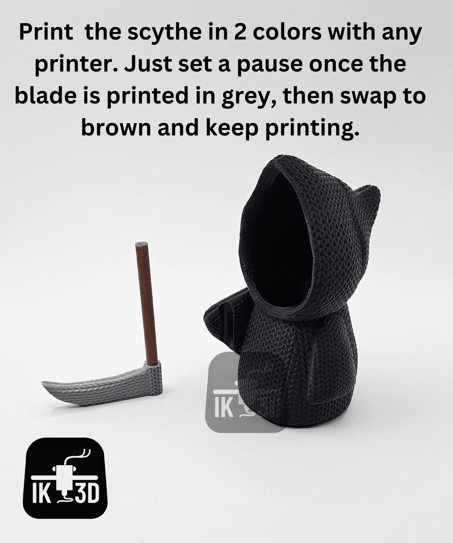 Knitted Grim Reaper Figurine / Candle Holder 3d model