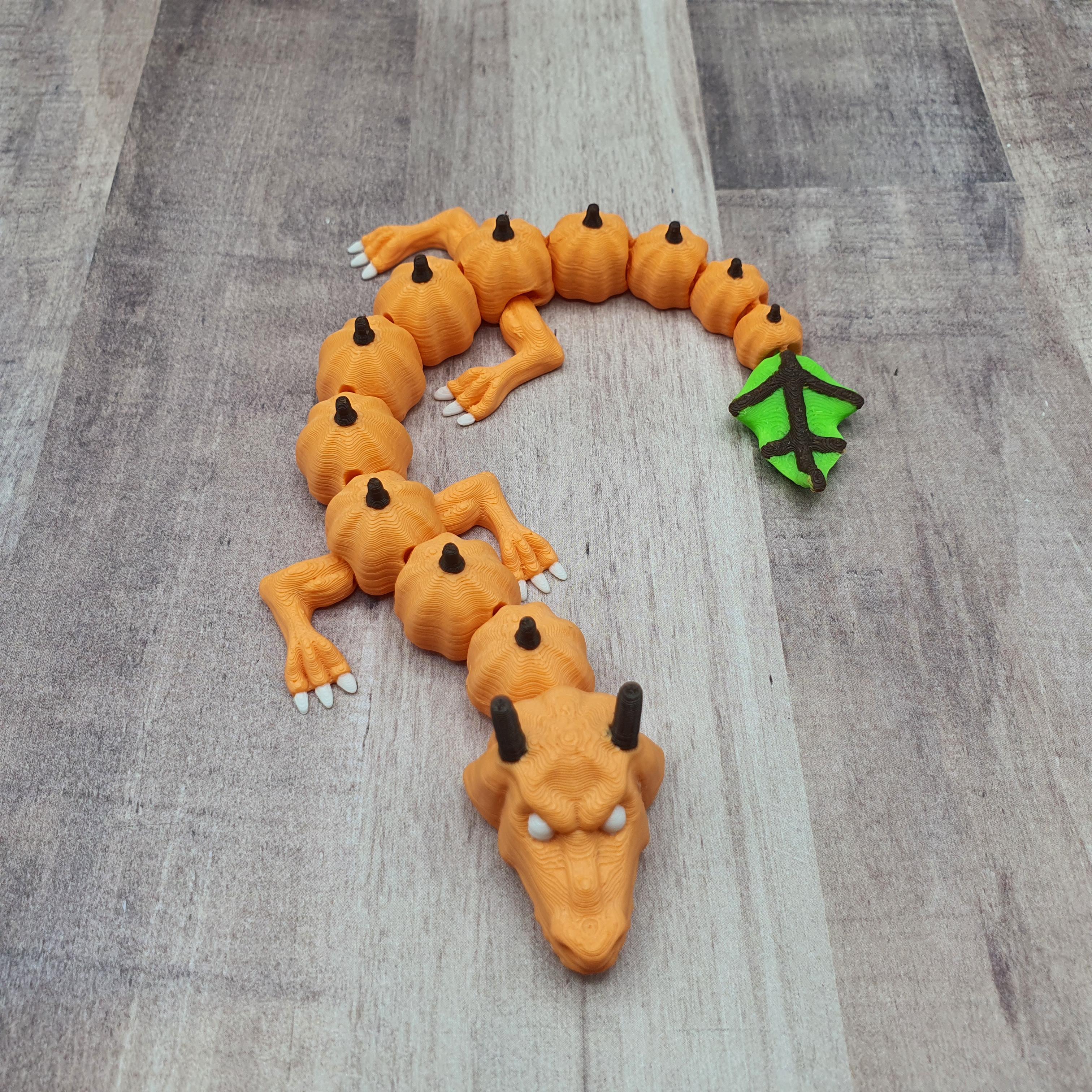 Pumpkin Dragon Flexi Articulated Print in Place 3d model