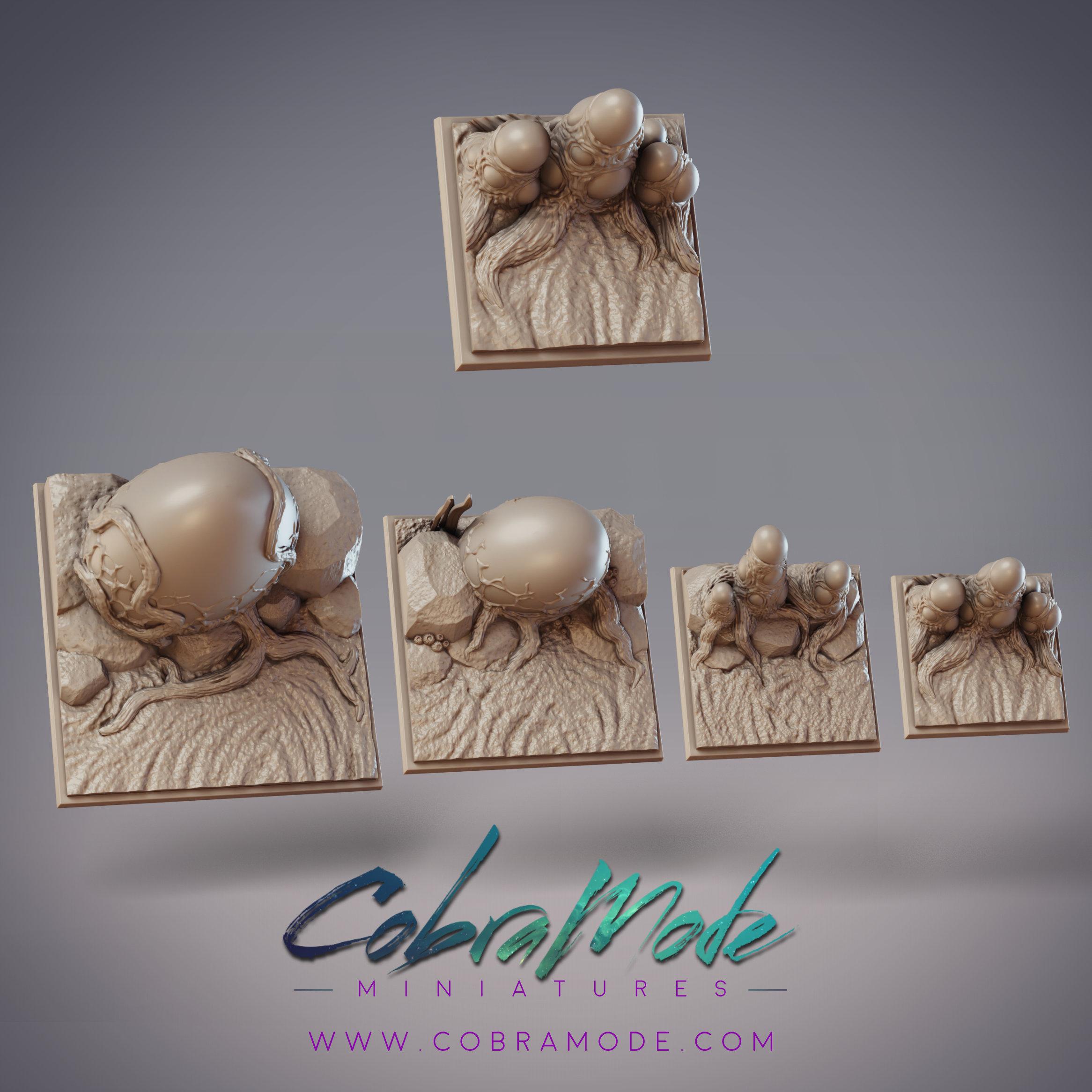 Egg Sac Square Base Pack (4pcs) 3d model