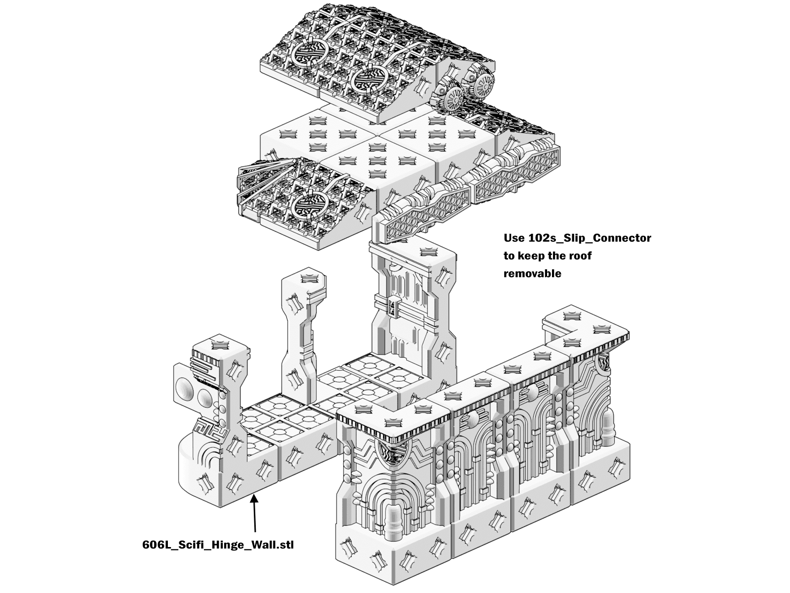 PrintABlok Landcraft Scifi Themed Terrain Construction Set 3d model