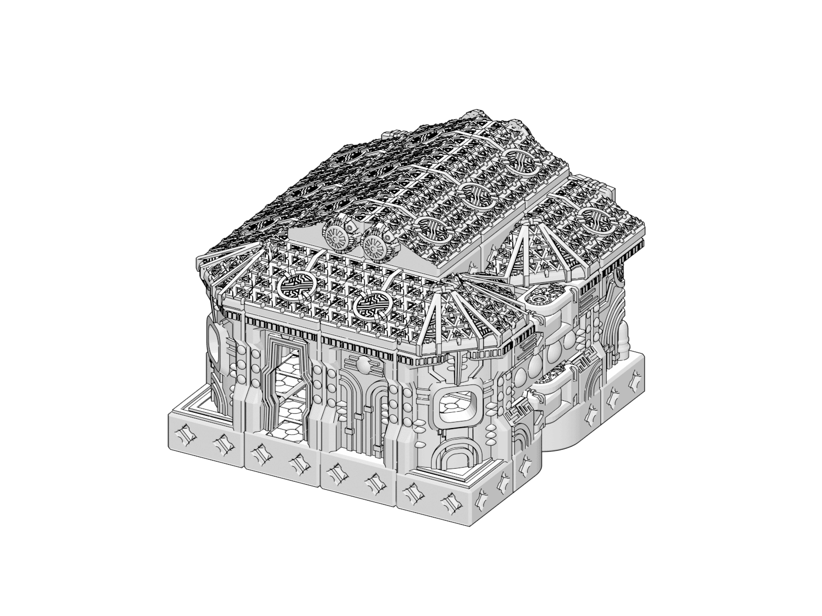 PrintABlok Landcraft Scifi Themed Terrain Construction Set 3d model