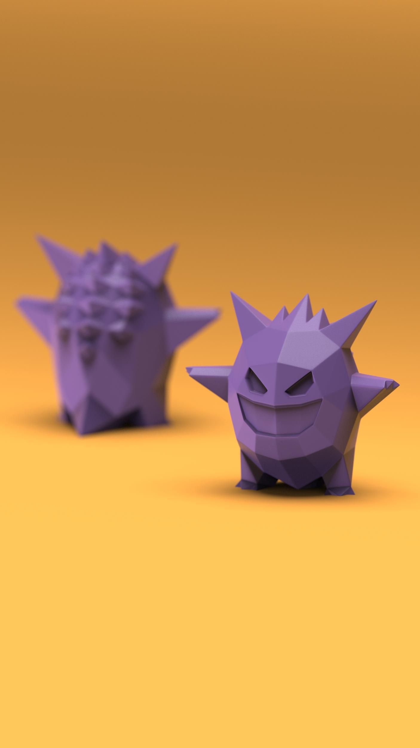 Low-poly Gengar 3d model