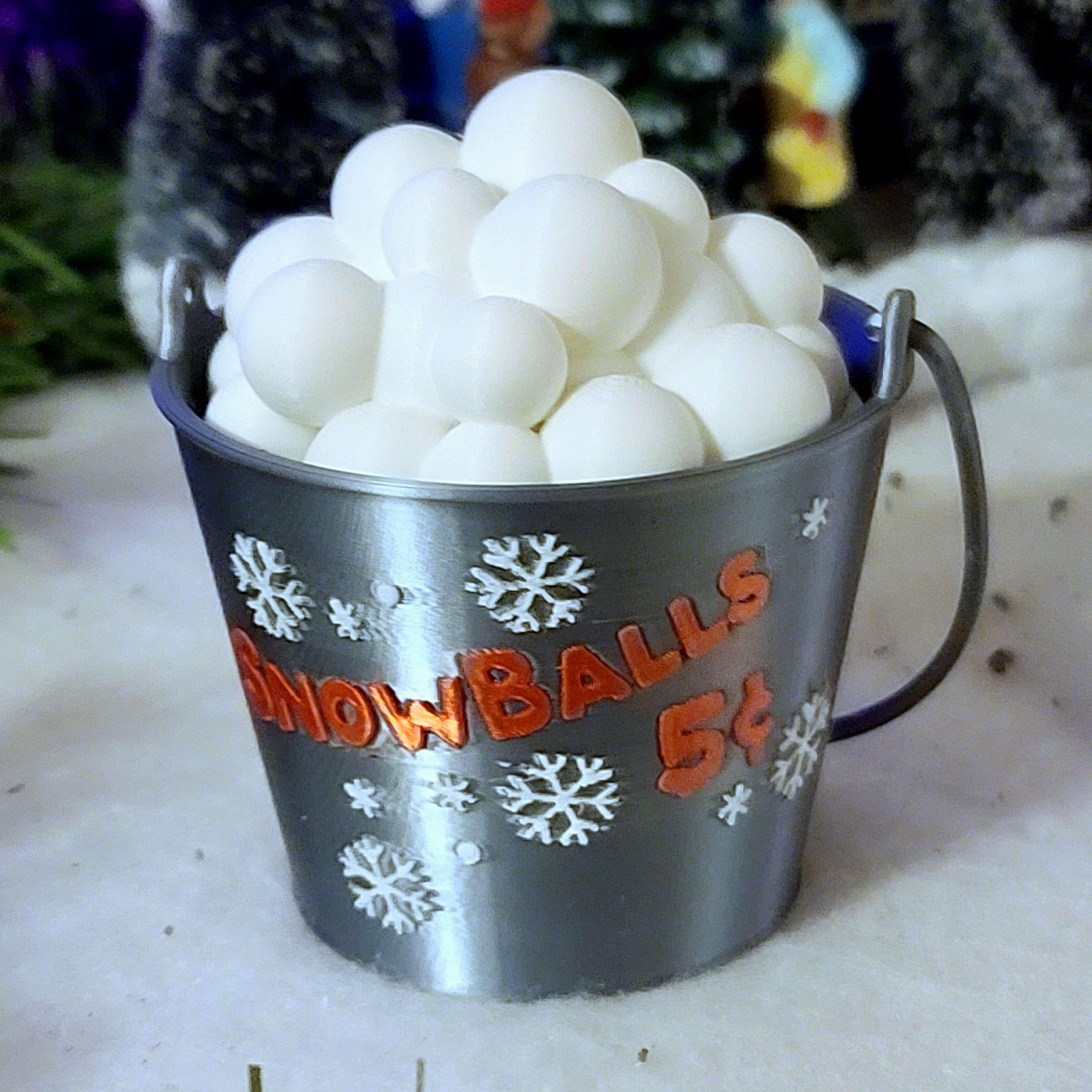 Snowball Bucket Ornament or Candy Dish - AMS Prepainted Included 3d model