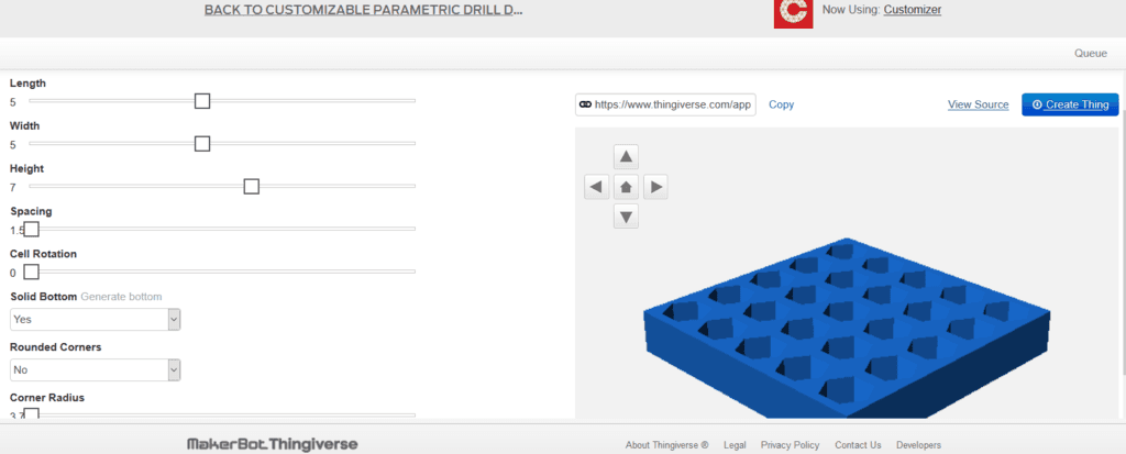 Customizable Parametric Drill Driver Bit Holder 3d model