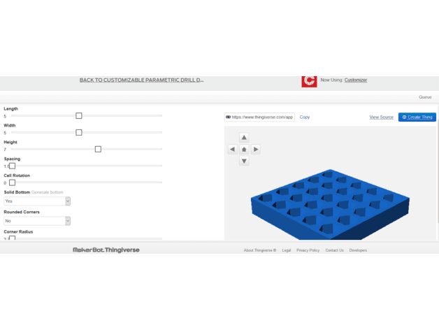 Customizable Parametric Drill Driver Bit Holder 3d model