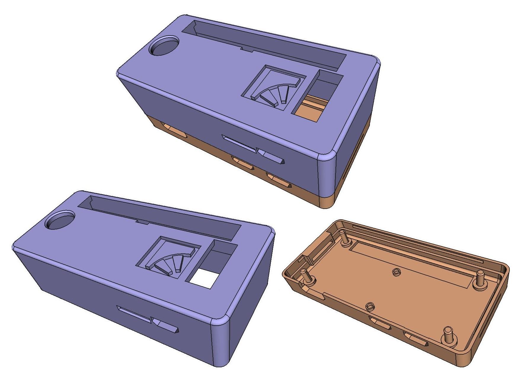 SnapBox Raspberry Pi Zero (with and without dongle) + Waveshare SX126X LoRa HAT - (Resin) 3d model