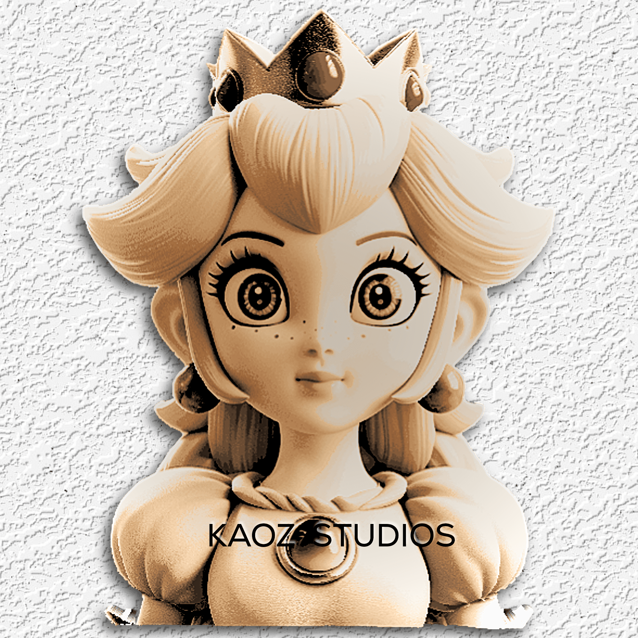 princess peach 3d optical illusion wall art super mario fan art wall decor 3d model