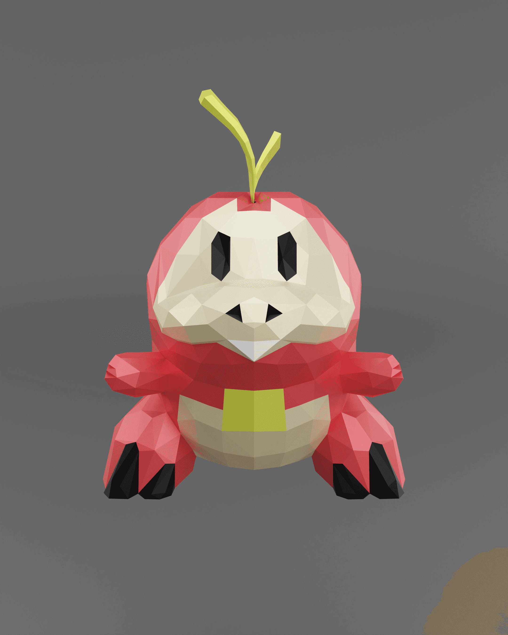 Low Poly Fuecoco - Fan Art 3d model