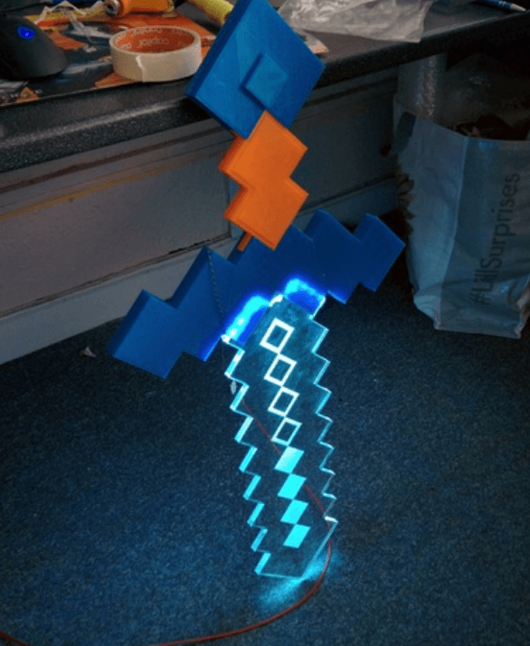 Light-Up Minecraft style Sword 3d model