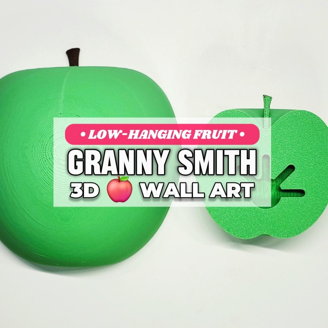 Jumbo Granny Smith Apple Decorative Pop-Out 3D Wall Art :: The 'Low-Hanging Fruit' Collection 3d model