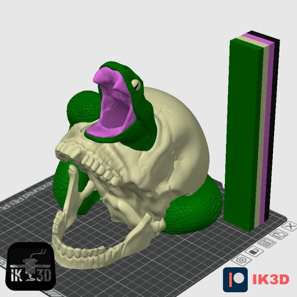 Skull With Snake Dice Tower / No Supports 3d model