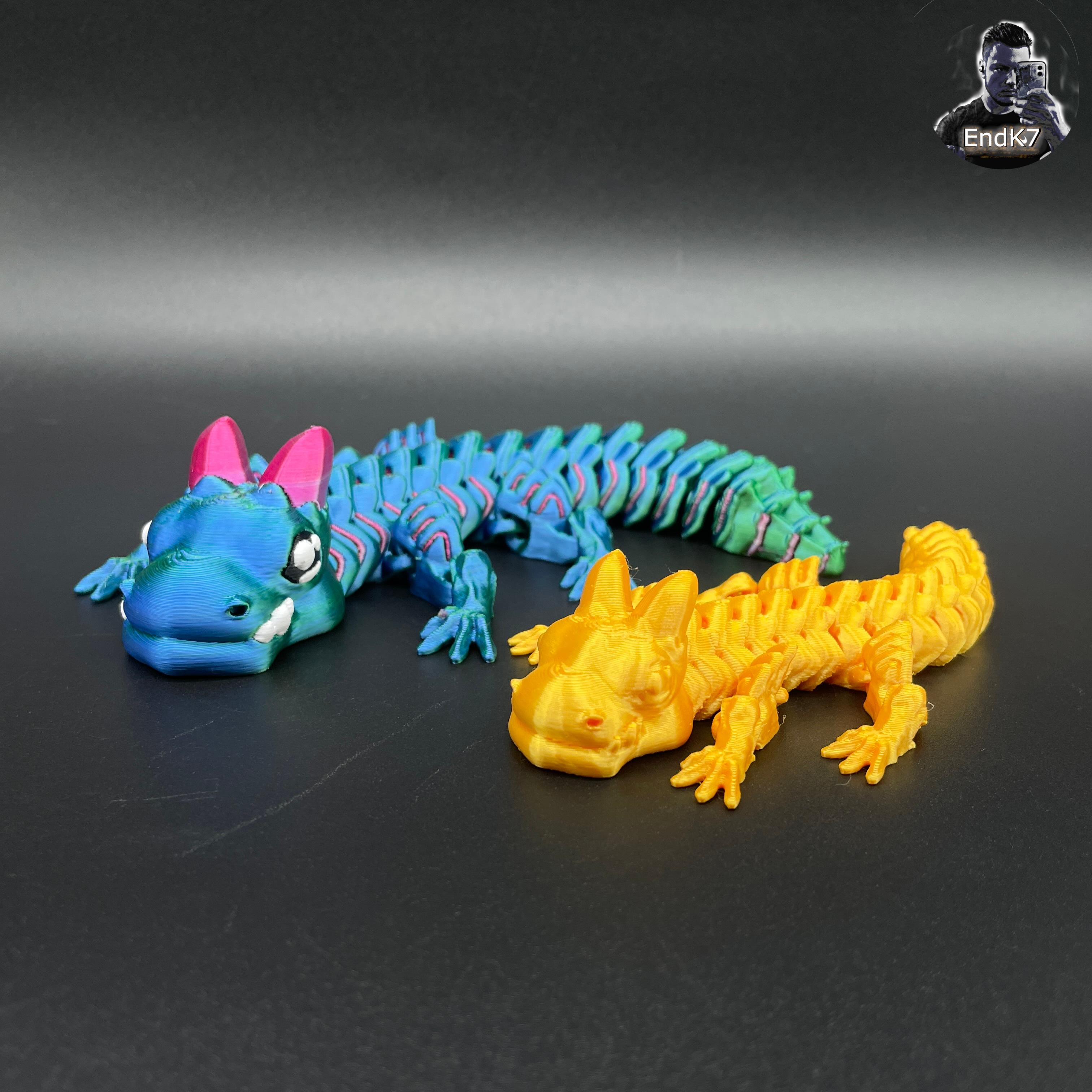 Grumpy Baby Dragon 🐉 - Multicolor - Articulated - Print in Place  3d model