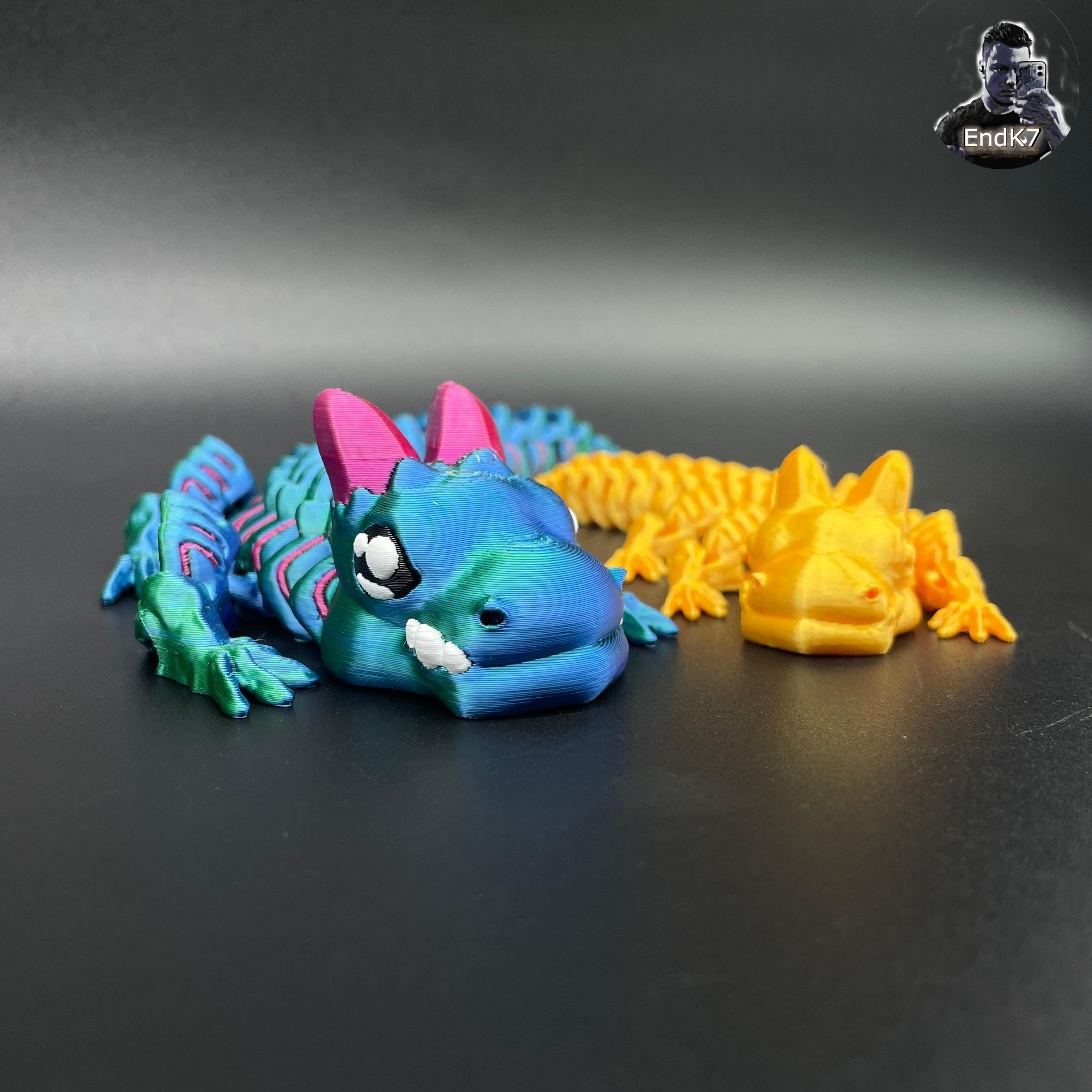 Grumpy Baby Dragon 🐉 - Multicolor - Articulated - Print in Place  3d model