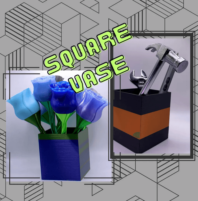 Square Divided Vase/Container 3d model