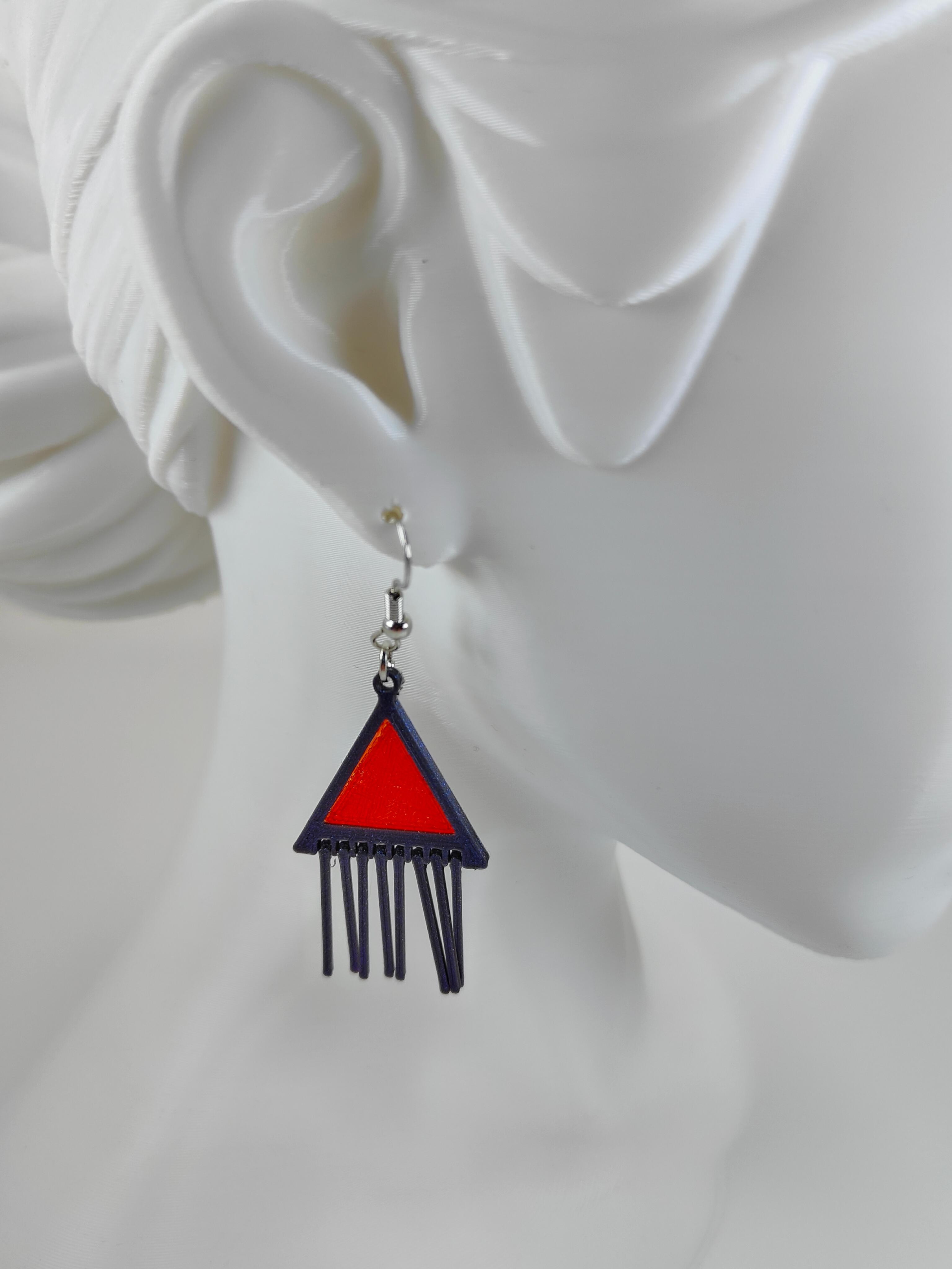 3D Printable Earring - Triangle Trickle Color 3d model