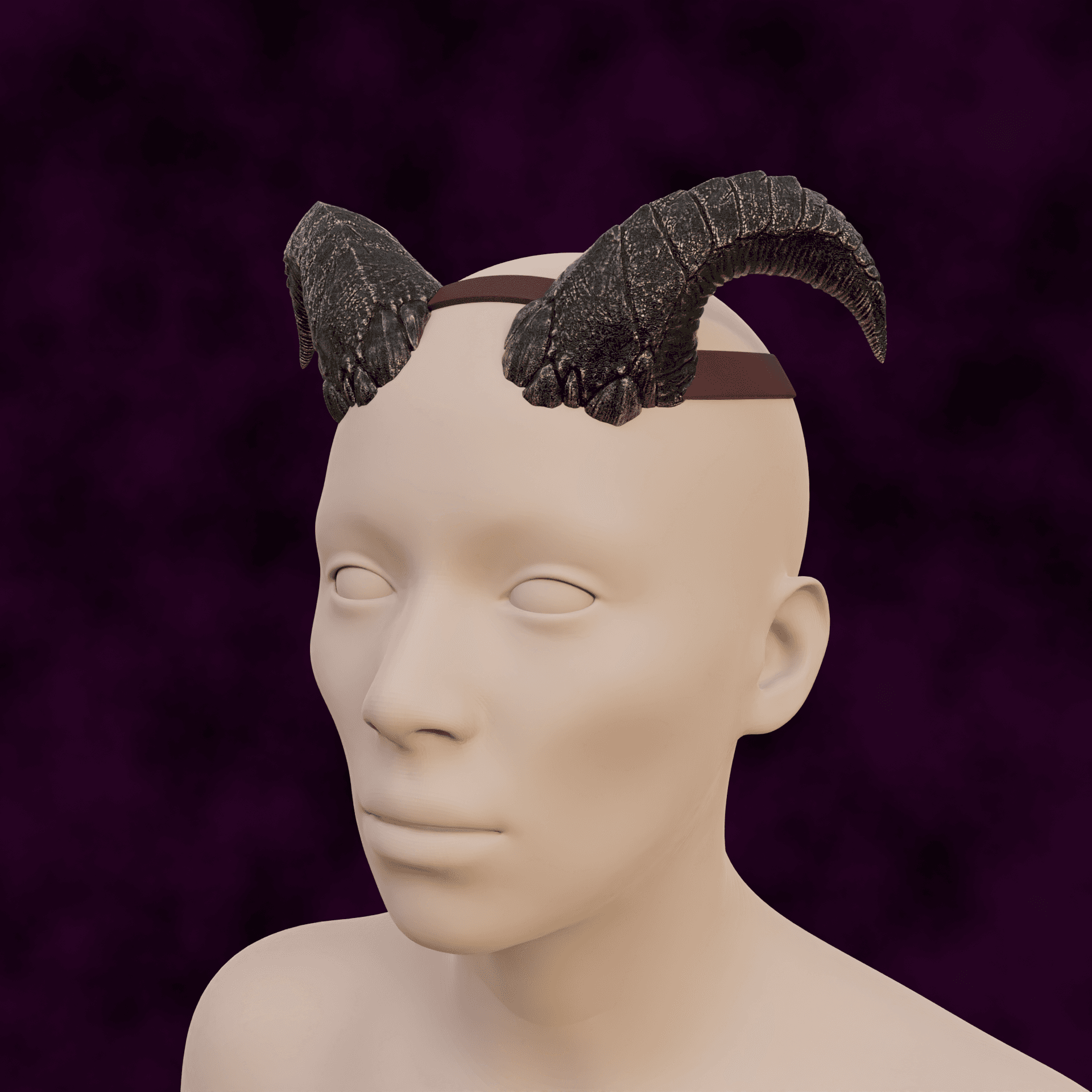 TIEFLING MALADOMINI SPEARS FANTASY HORNS SET BALDURS GATE 3 3d model