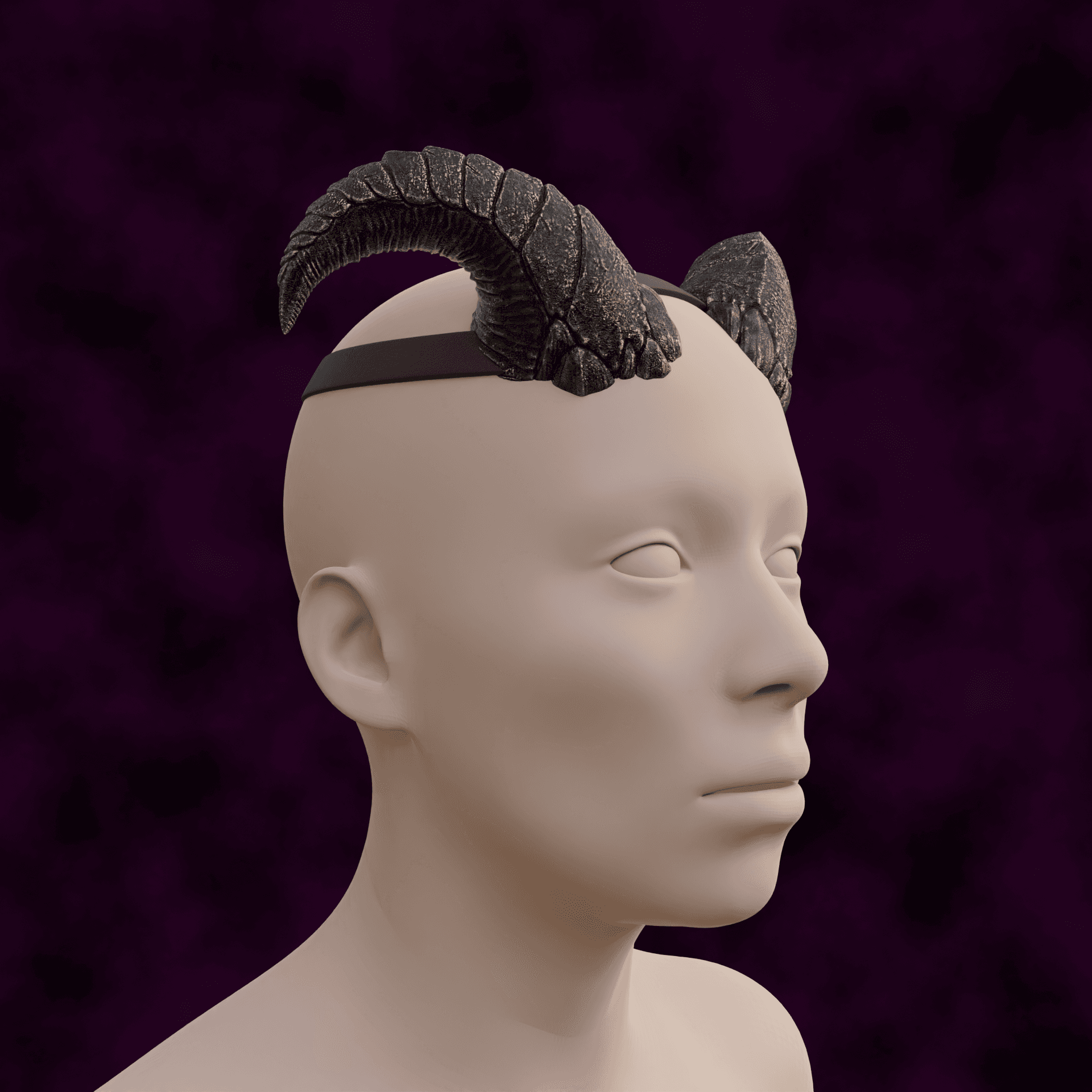 TIEFLING MALADOMINI SPEARS FANTASY HORNS SET BALDURS GATE 3 3d model