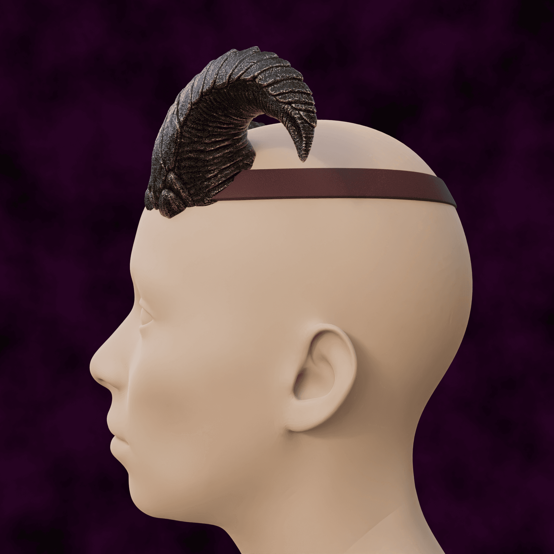 TIEFLING MALADOMINI SPEARS FANTASY HORNS SET BALDURS GATE 3 3d model