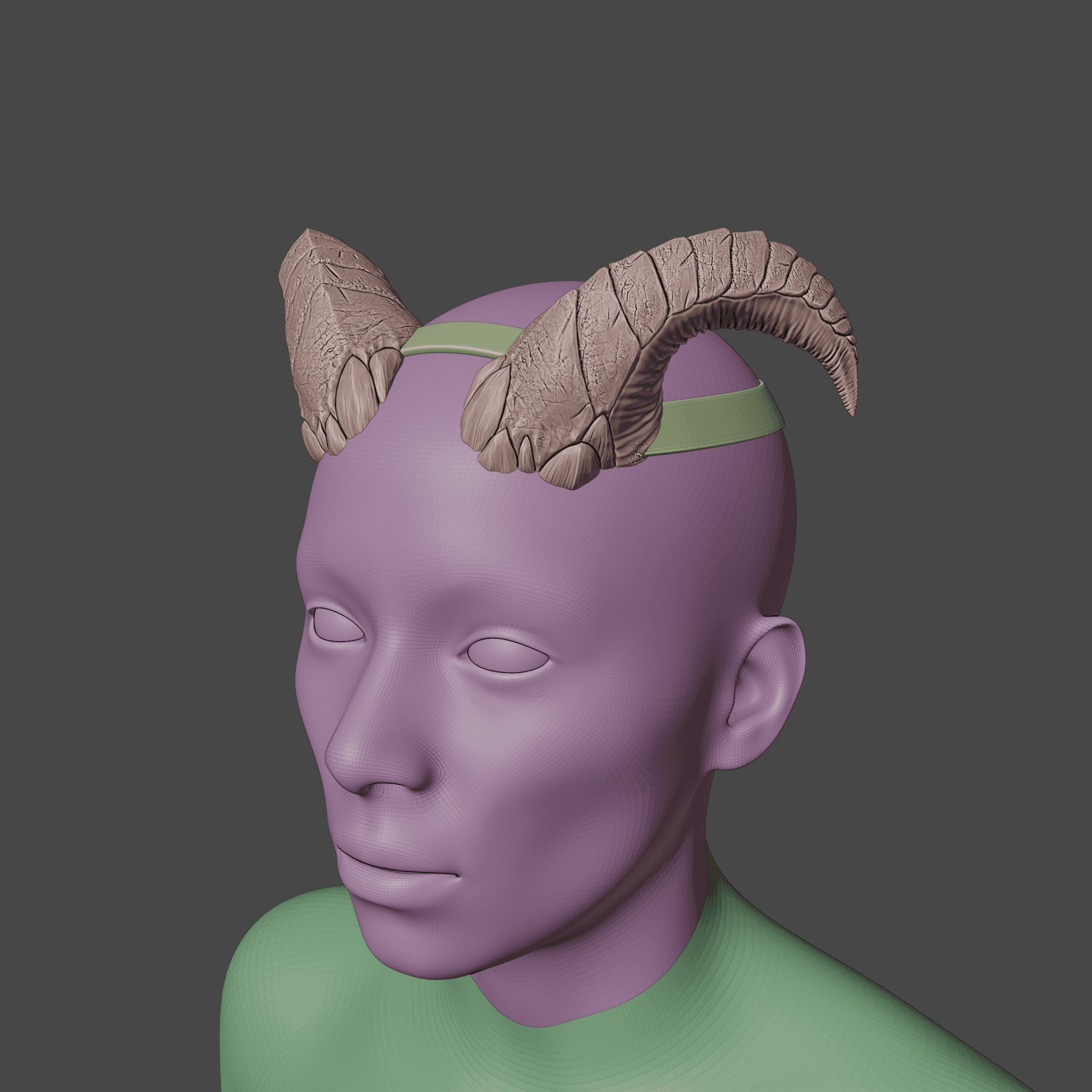 TIEFLING MALADOMINI SPEARS FANTASY HORNS SET BALDURS GATE 3 3d model