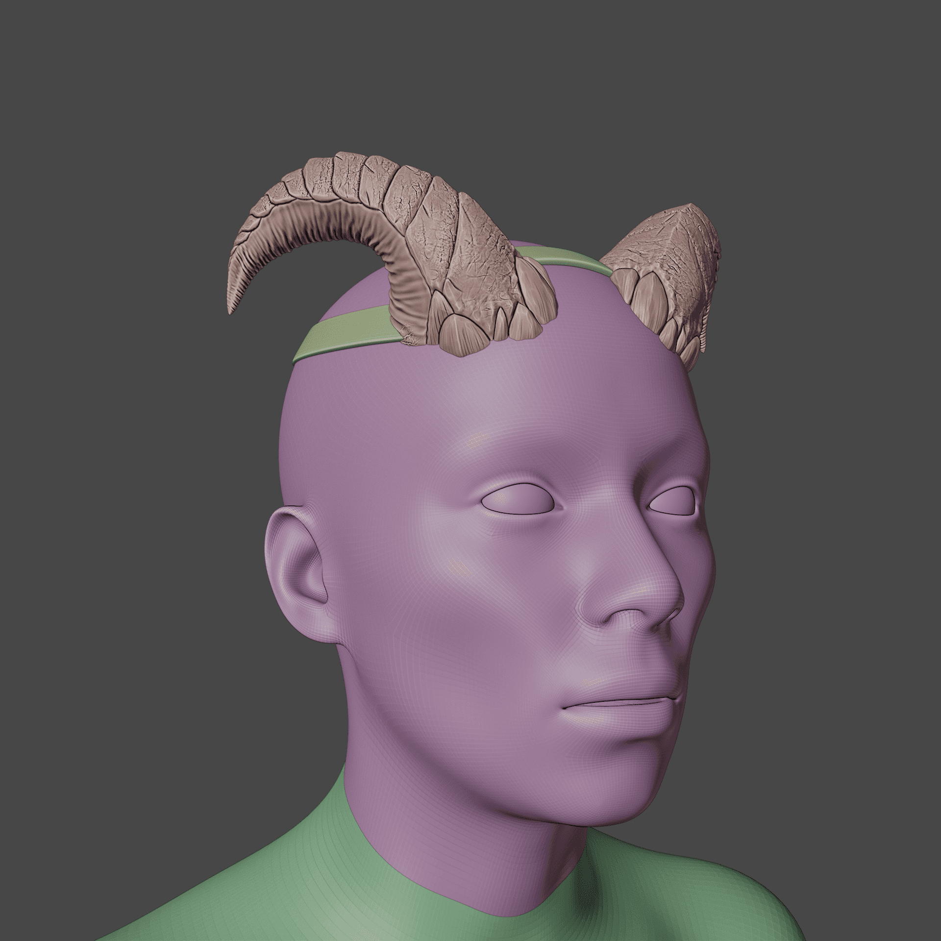 TIEFLING MALADOMINI SPEARS FANTASY HORNS SET BALDURS GATE 3 3d model