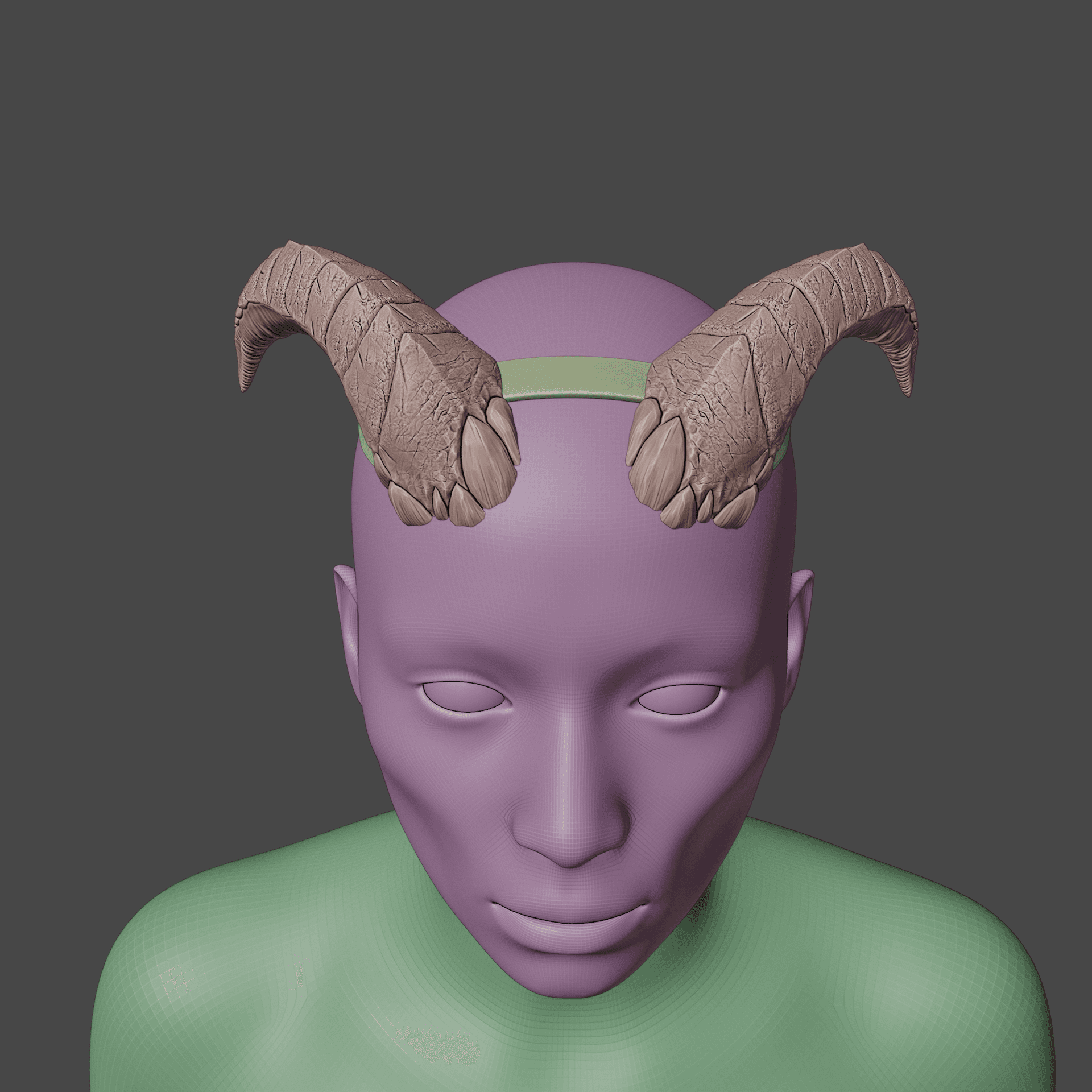 TIEFLING MALADOMINI SPEARS FANTASY HORNS SET BALDURS GATE 3 3d model