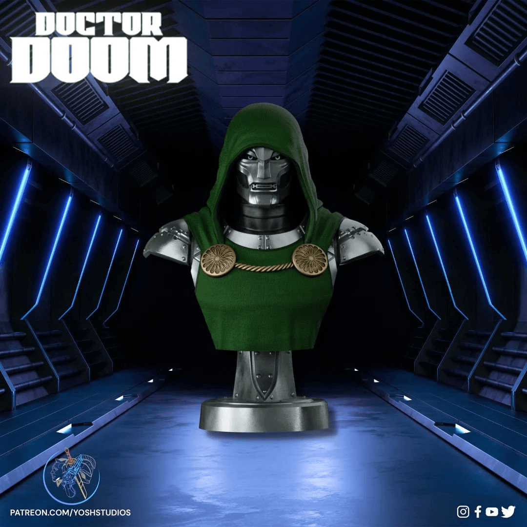 Dr Doom Bust 3d Print File STL 3d model