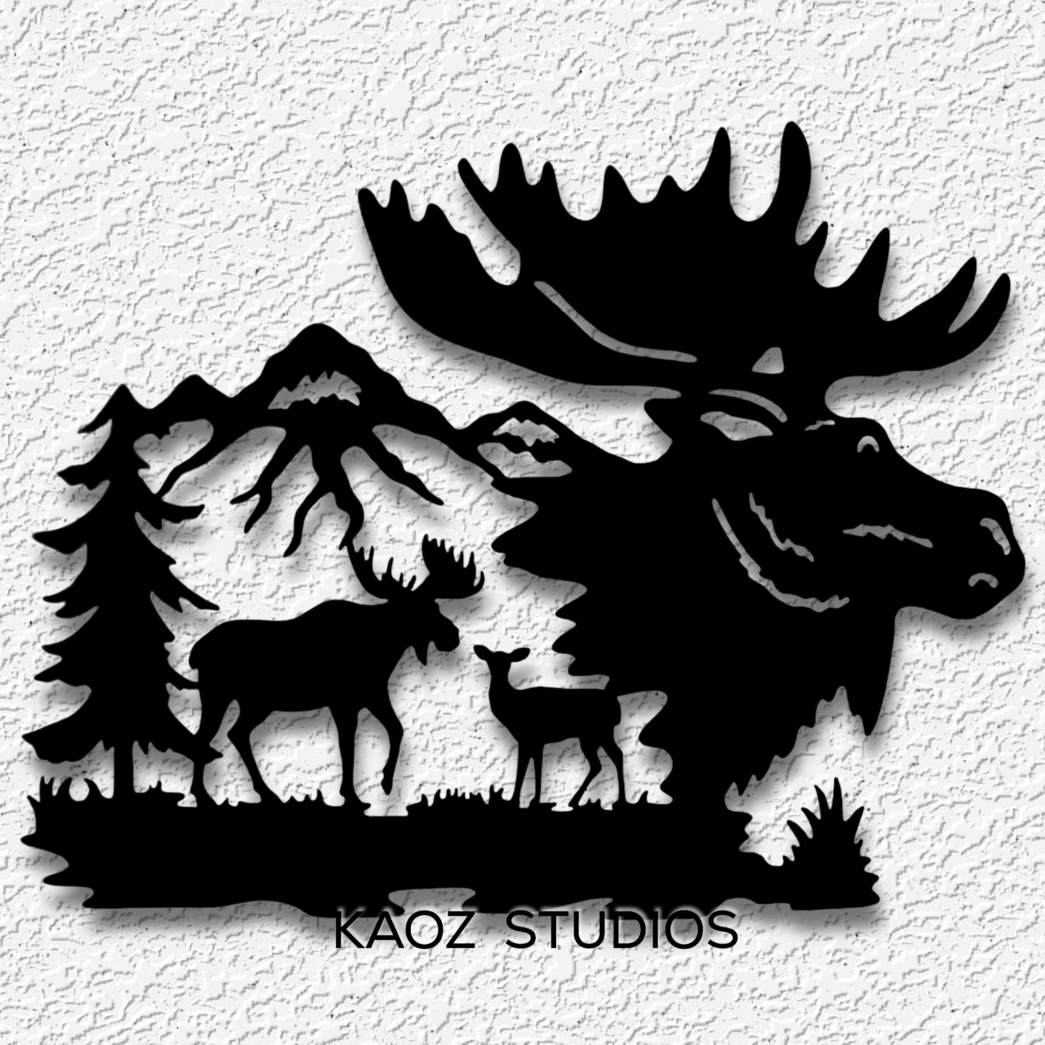 moose wall art woodland animals scenery wall decor wildlife decoration 3d model