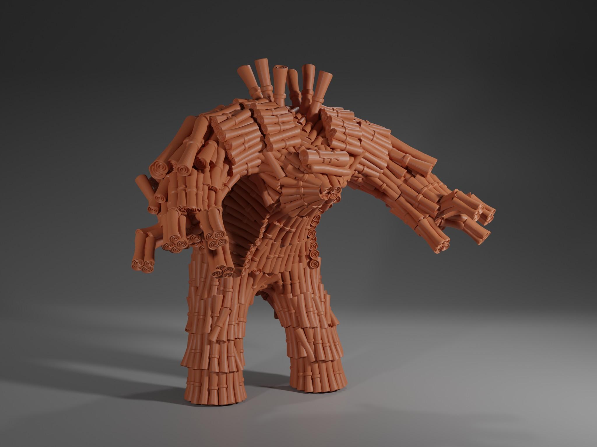 Walking Archive MTG Scroll Golem Miniature 3d model