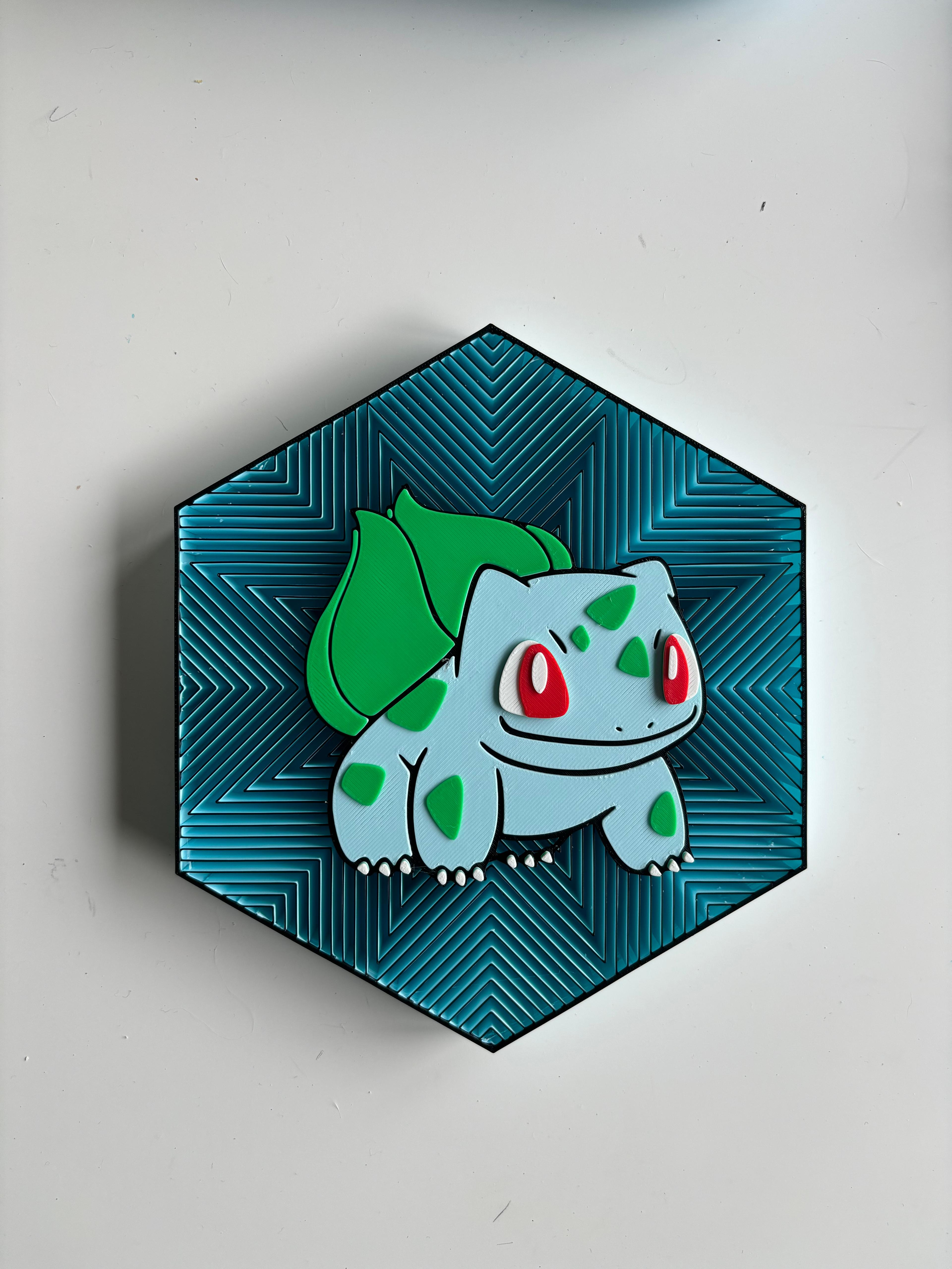 Bulbasaur Hexagon wall art 3d model