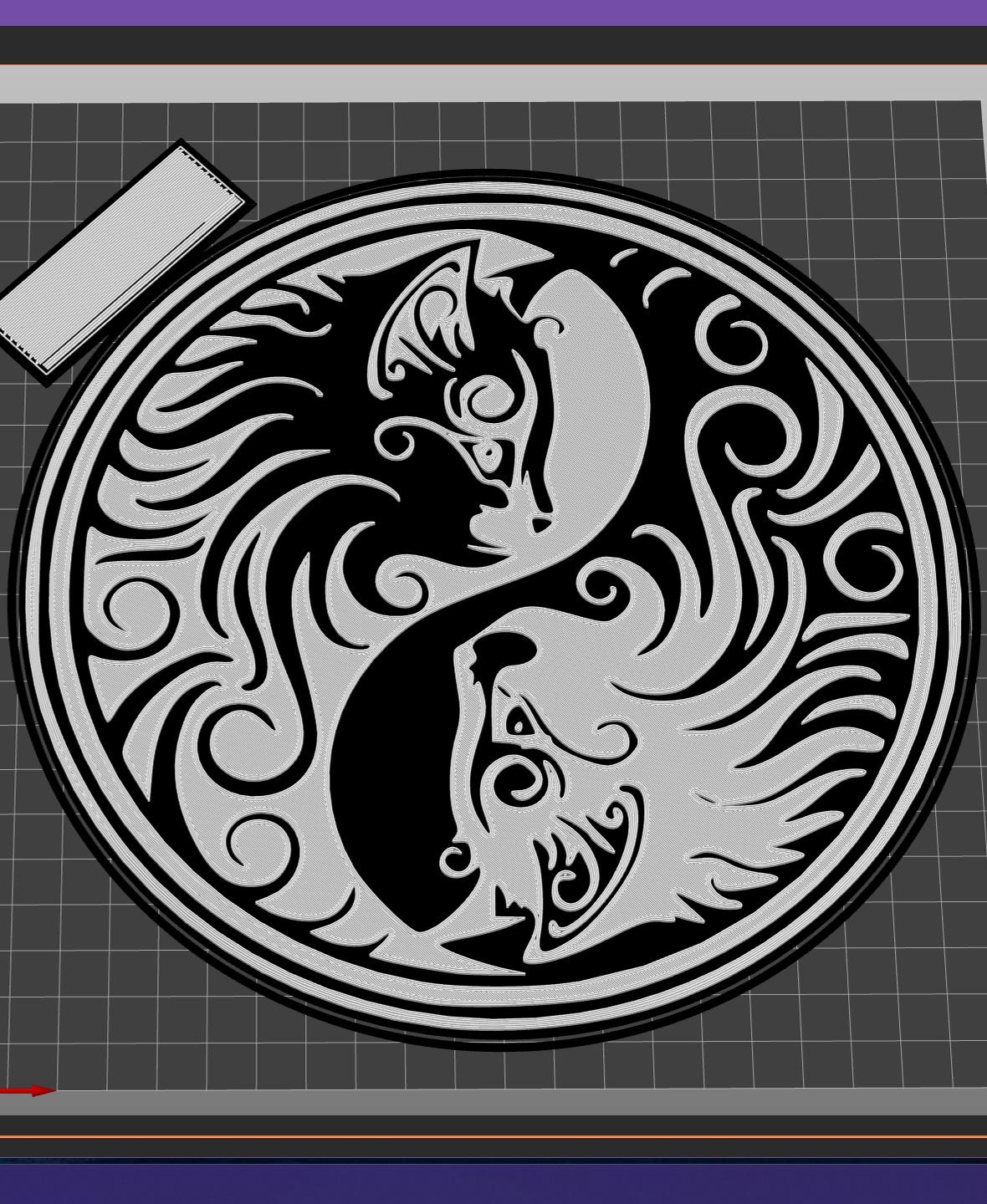 Yin Yang Cats 3d model