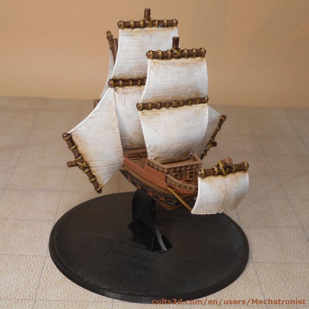 Galleon Flying Fantasy Ship Model Compatible With DnD Spelljammer 3d model