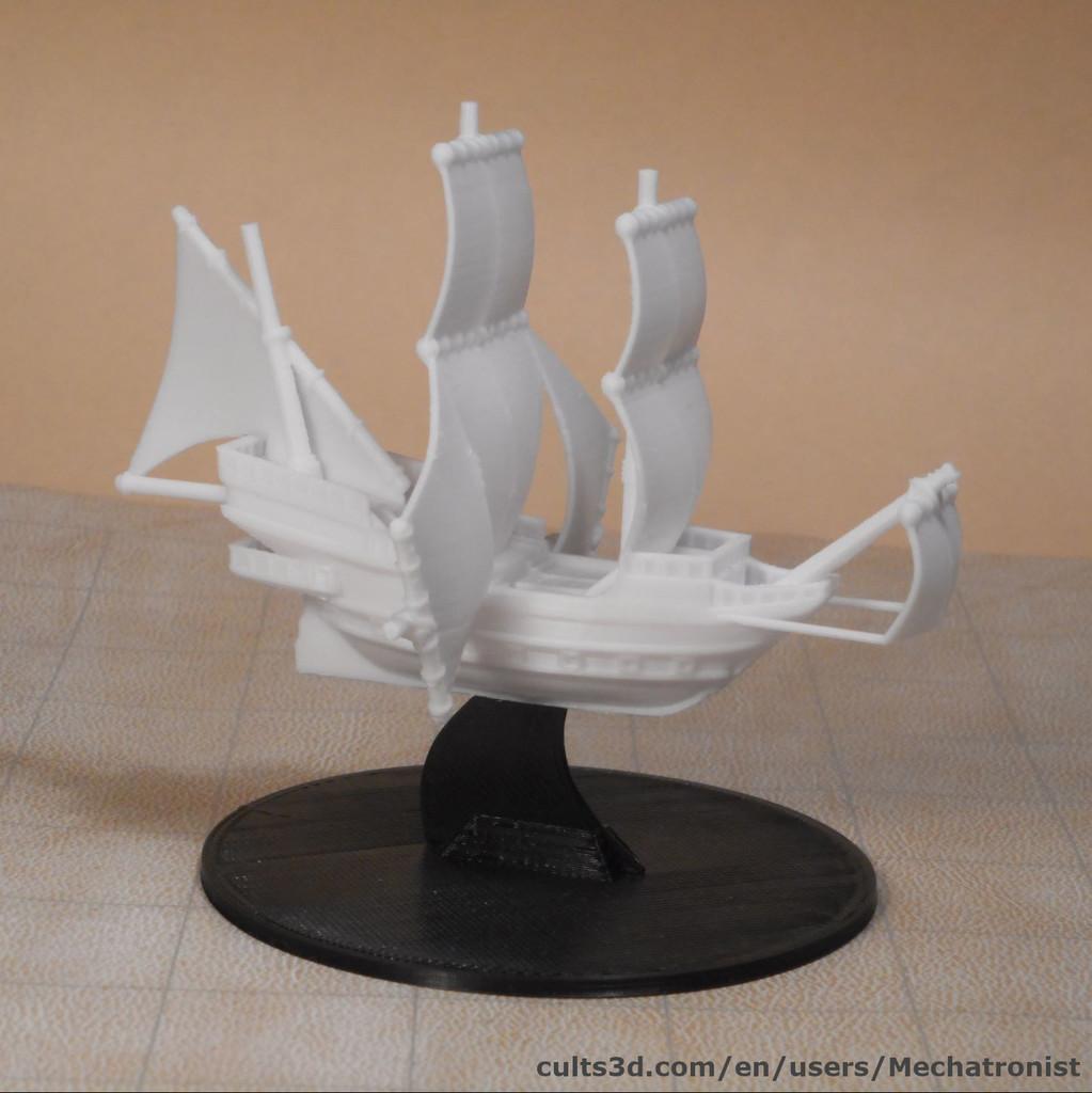 Galleon Flying Fantasy Ship Model Compatible With DnD Spelljammer 3d model