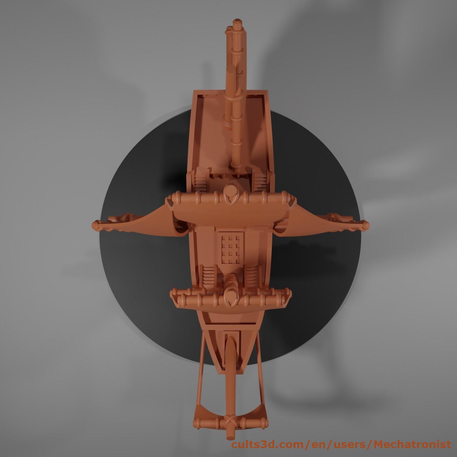 Galleon Flying Fantasy Ship Model Compatible With DnD Spelljammer 3d model