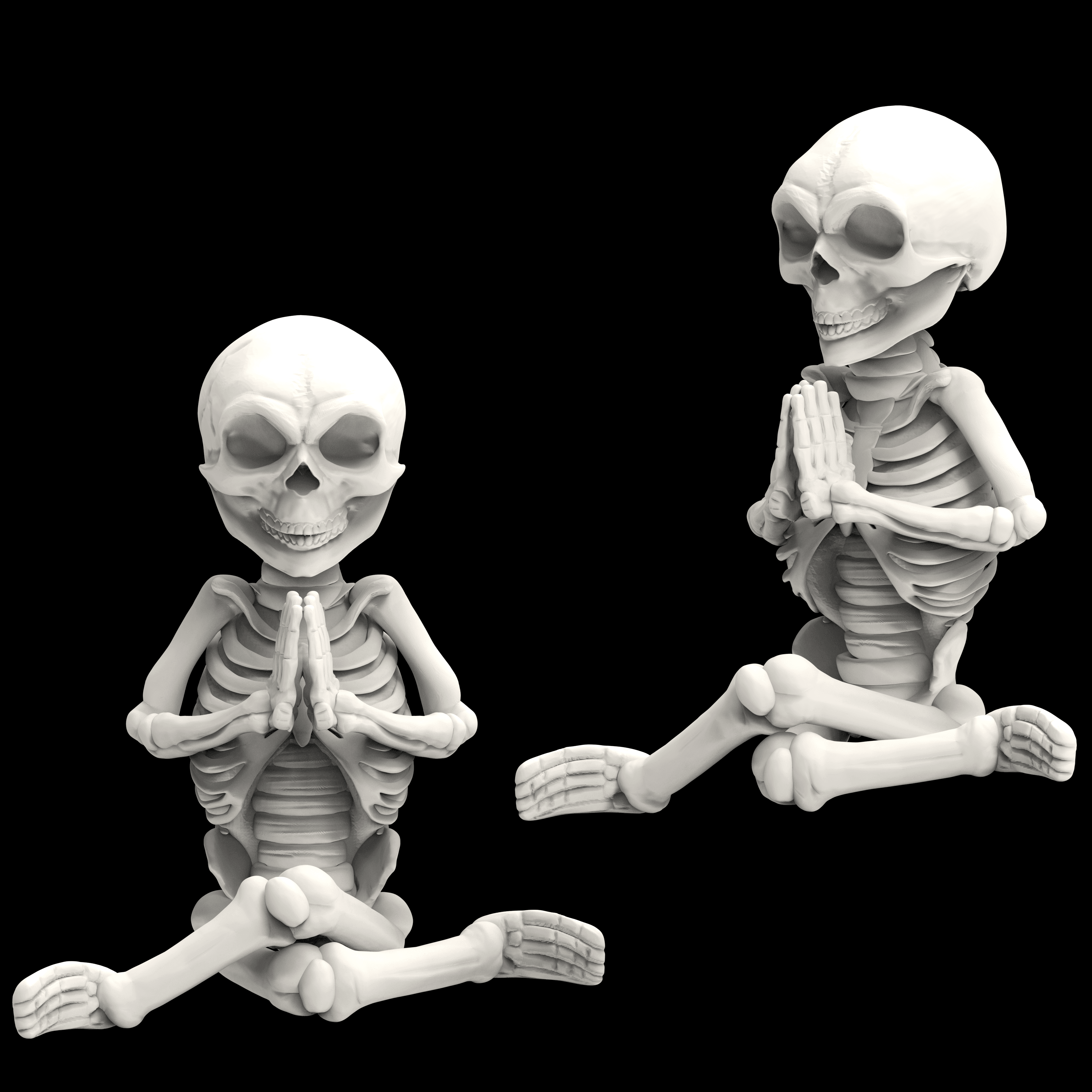 Skull Yoga pose 3d model