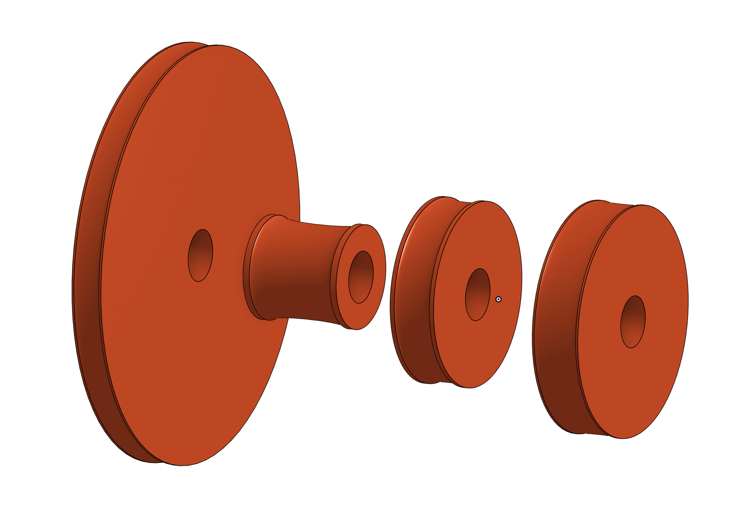 Simon's Parametric Pulley Wheels for 608RS Bearings 3d model