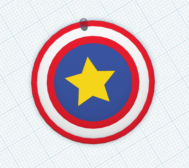 Captain America shield key chain .stl 3d model