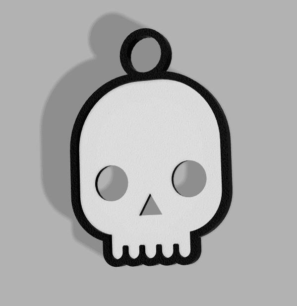 Skull Keyring 1 3d model