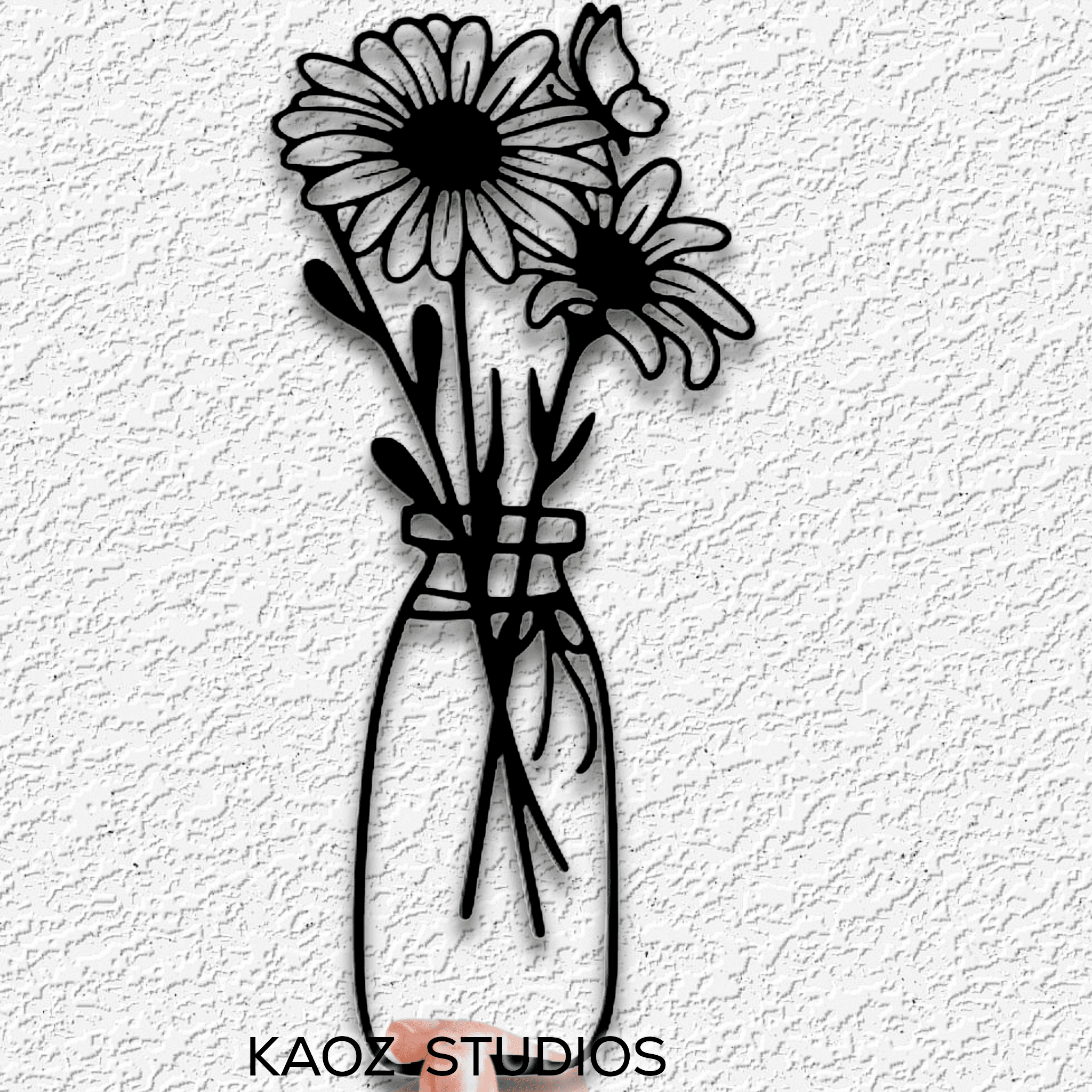 daisies wall art minimalist wall decor 1 of 3 in set 3d model