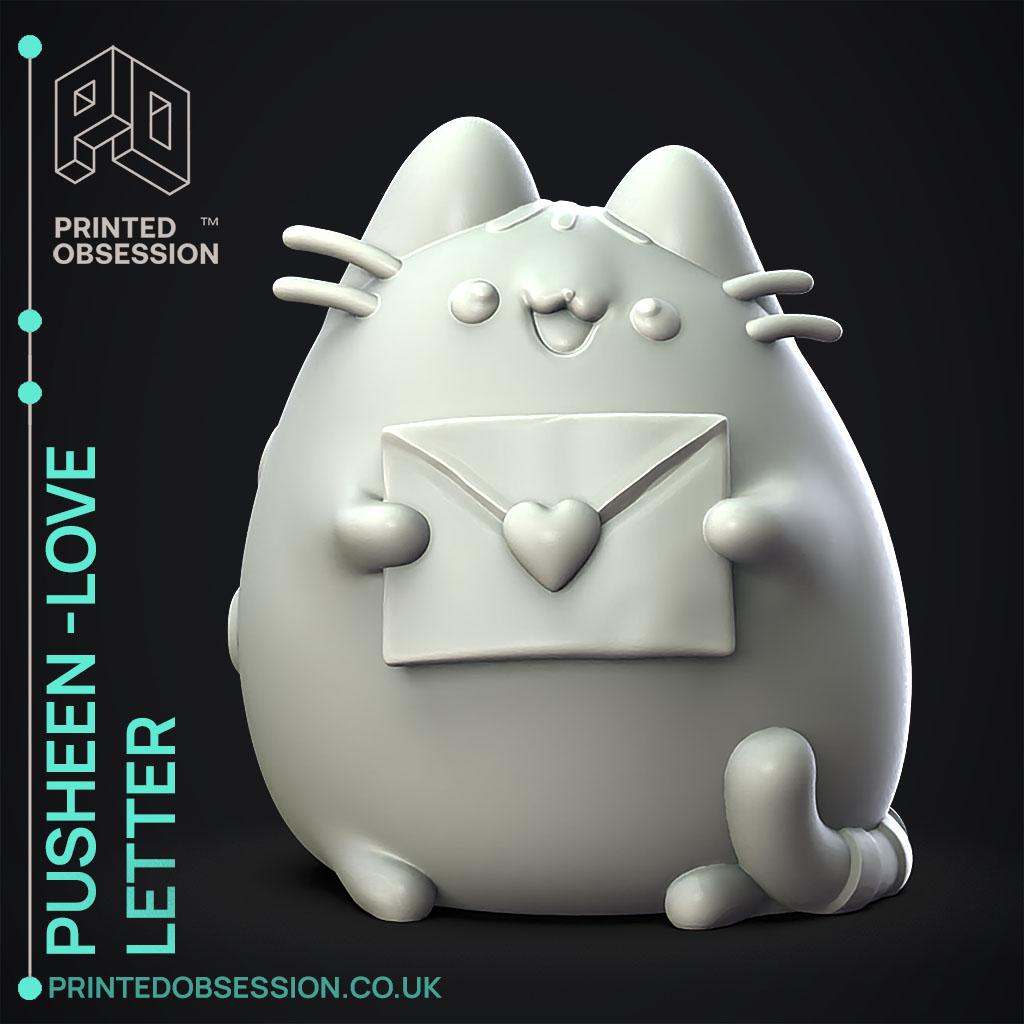 Pusheen - Love Letter - Fan Art 3d model