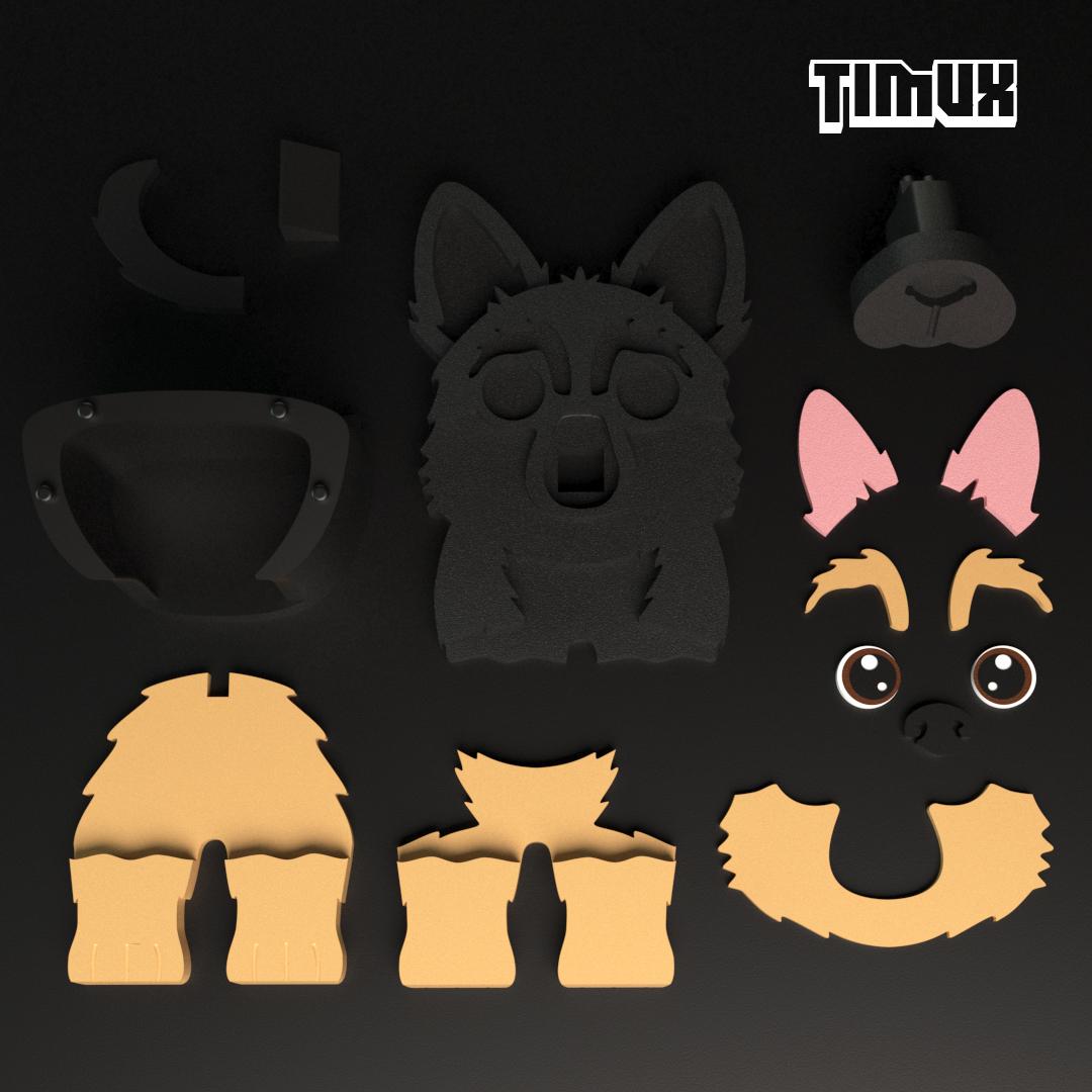 GERMAN SHEPHERD GLASSES HOLDER 3d model