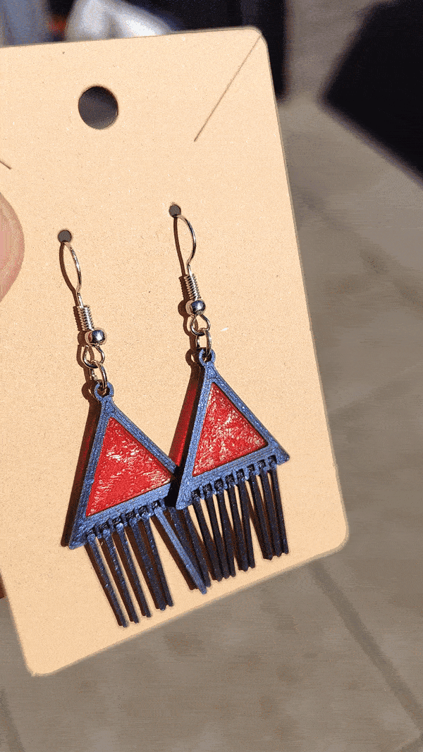 3D Printable Earring - Triangle Trickle Color 3d model