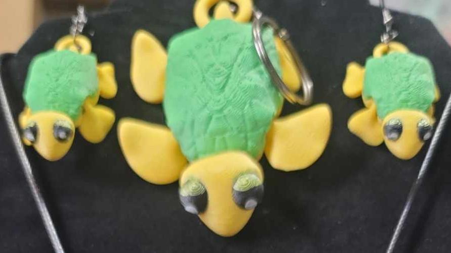 Cute Flexi Turtle Keychain 3d model