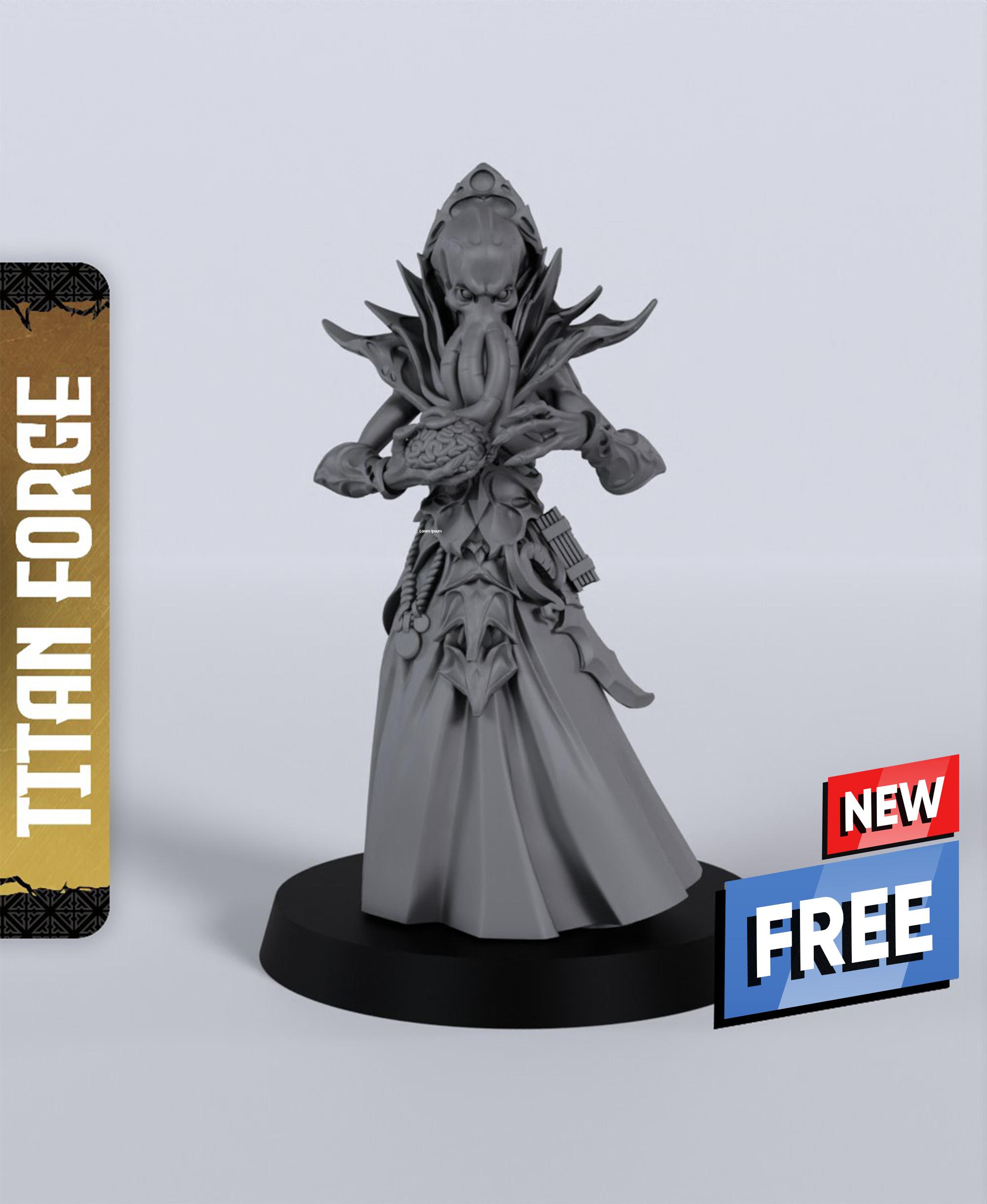 F Mindflayer B - With Free Dragon Warhammer - 5e DnD Inspired for RPG and Wargamers 3d model