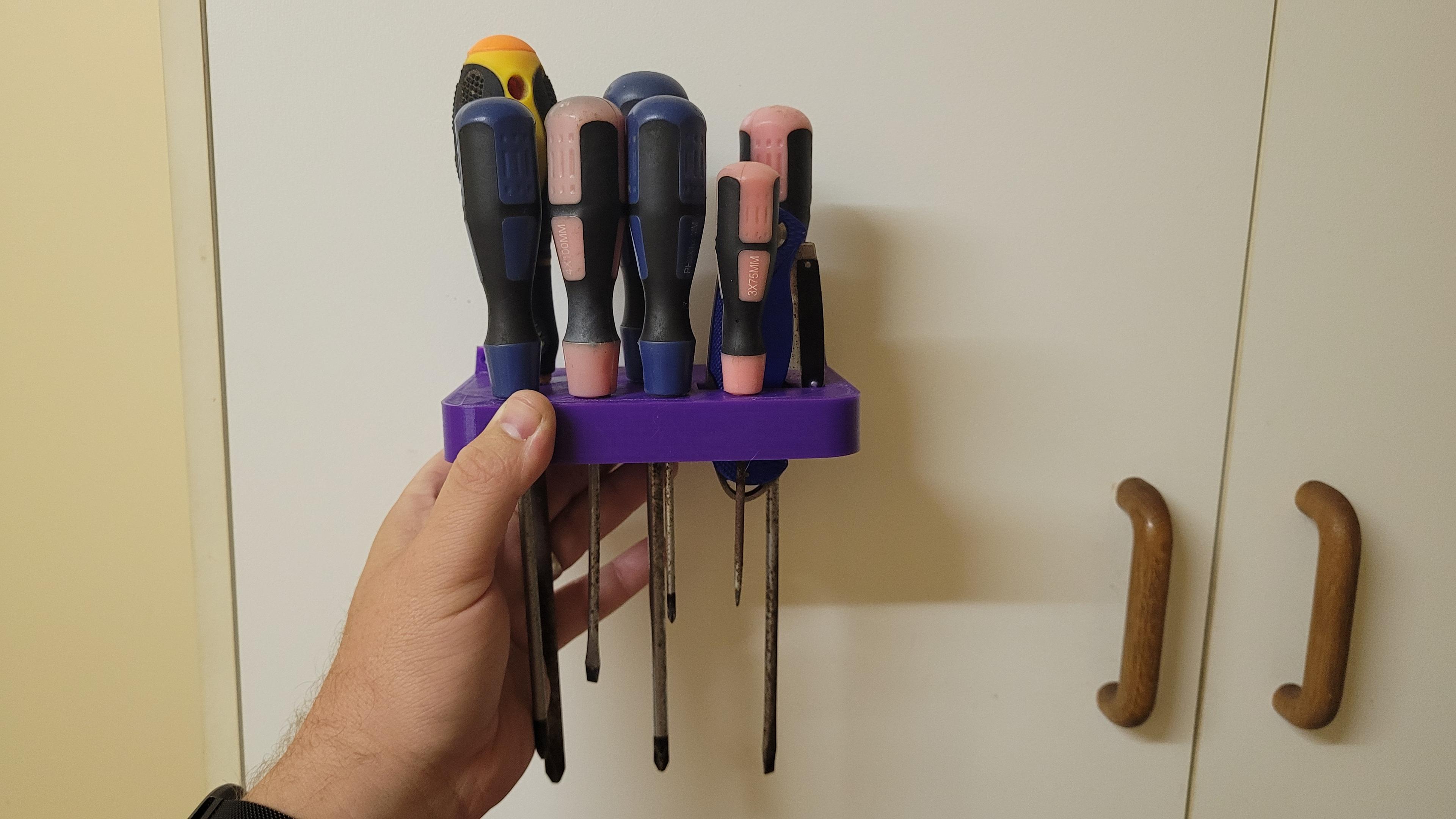 Screwdriver Holder with spot for Stanley Knife 3d model