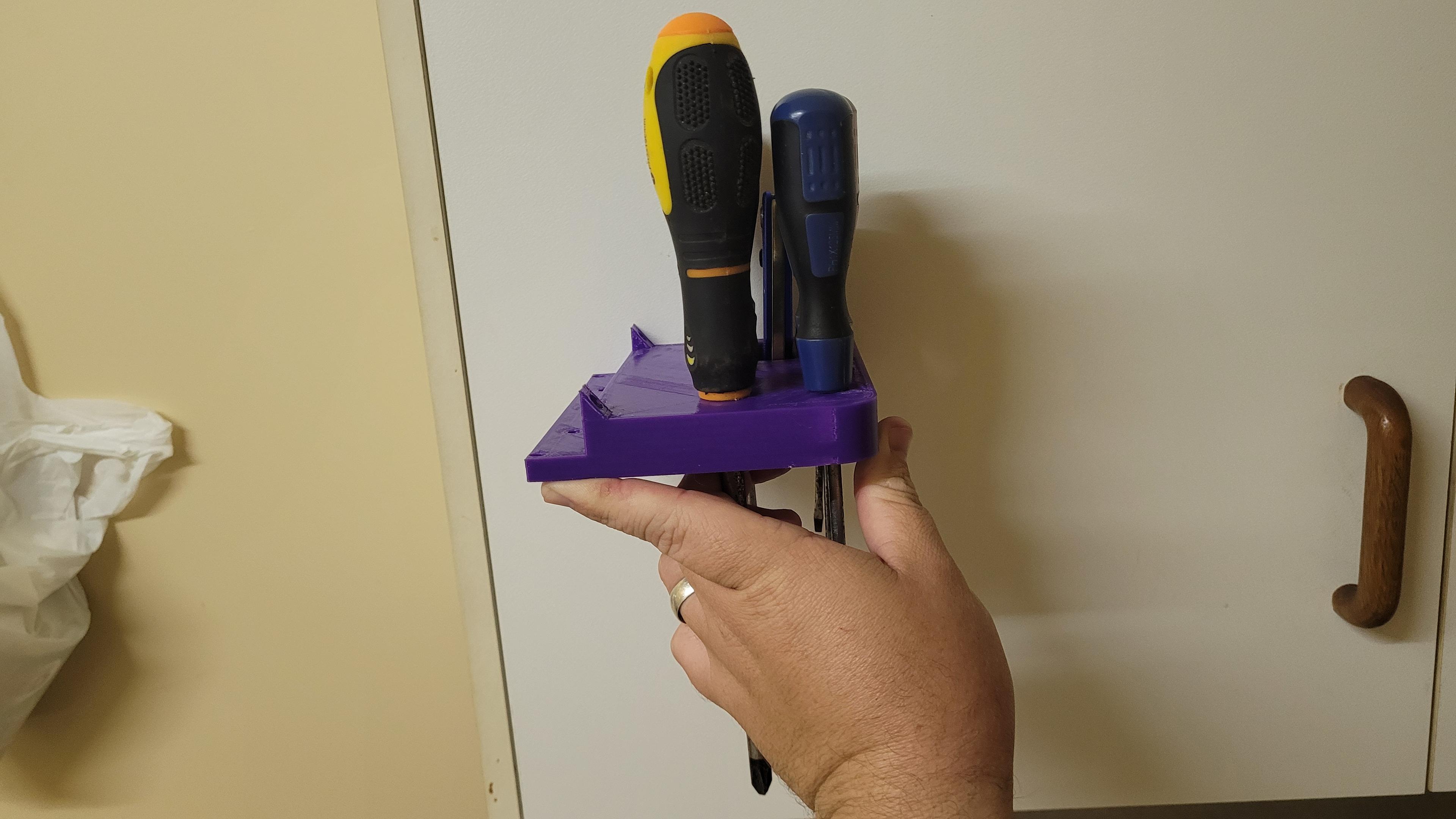 Screwdriver Holder with spot for Stanley Knife 3d model