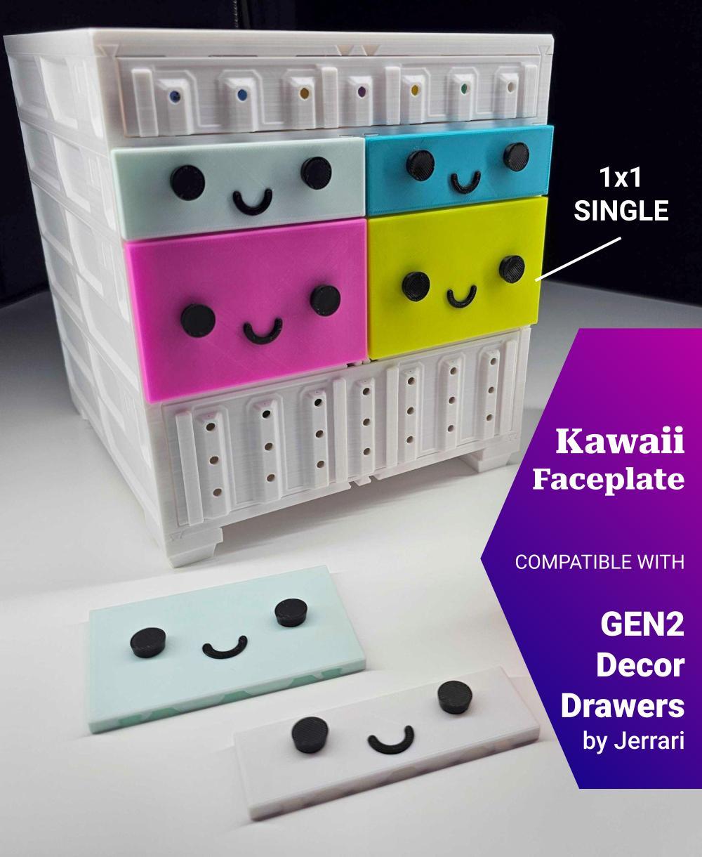 Kawaii Faceplate for GEN2 Decor Drawers 1x1 (Single) | Quick Swap 3d model