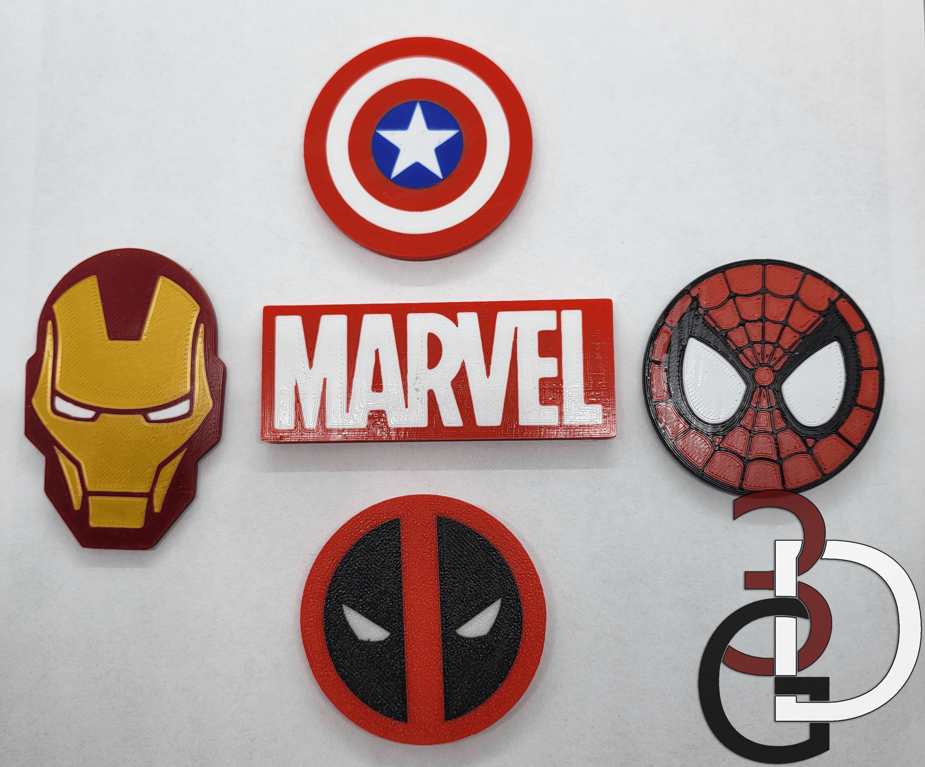 Marvel themed magnets/coasters (set 1) 3d model