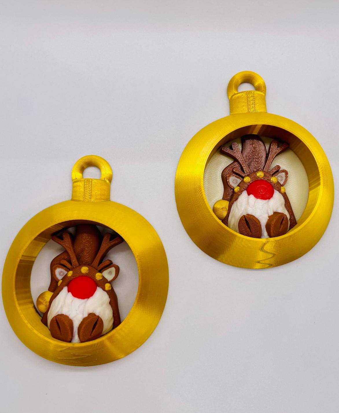 Reindeer Gnome Ornament Set 3d model